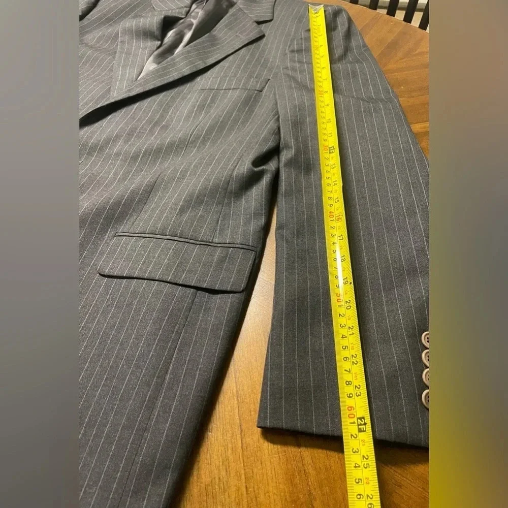 Brooks Brothers 346 Stretch Wool Blazer Pinstripe 2 Button Office Work Size 42L